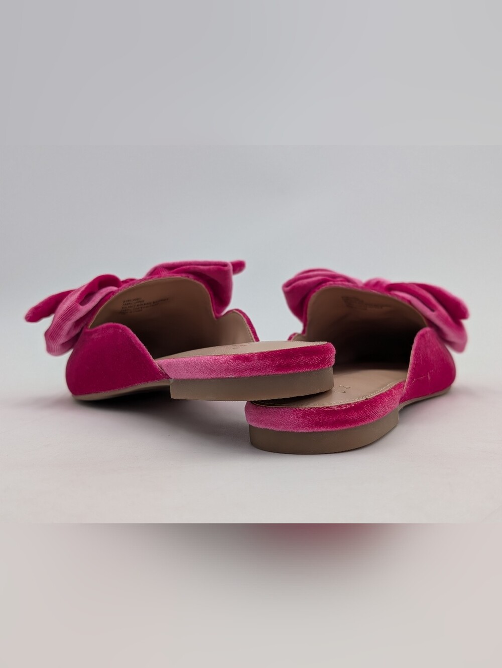 New Crown & Ivy "Elise" Size 8.5M Fuchsia Velvet Gorgeous Bow Slip-On Mule Flats - Picture 14 of 15